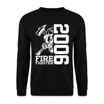 20TH BIRTHDAY OF THE FIRE BRIGADE 2006 FIREFIGHTER - Unisex Sweatshirt - black - Front - Alina (178cm) & Michal (187cm)