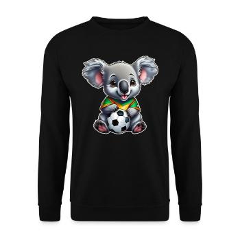 Mignon koala australien avec ballon de football - Sweat-shirt Unisexe - noir - Devant - Alina (178cm) & Michal (187cm)