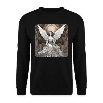 Cool Gothic Angel - Unisex Sweatshirt - black - Front - Alina (178cm) & Michal (187cm)