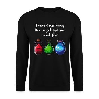 Es gibt einen Trank für alles - Licht - Unisex Pullover - Schwarz - Vorne - Alina (178cm) & Michal (187cm)