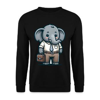 Professeur d’éléphant mignon - Sweat-shirt Unisexe - noir - Devant - Alina (178cm) & Michal (187cm)