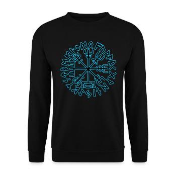 Wikinger Kompass Vegvisir - Unisex Pullover - Schwarz - Vorne - Alina (178cm) & Michal (187cm)