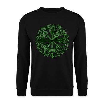 Wikinger Kompass Vegvisir - Unisex Pullover - Schwarz - Vorne - Alina (178cm) & Michal (187cm)