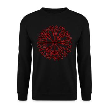 Wikinger Kompass Vegvisir I - Unisex Pullover - Schwarz - Vorne - Alina (178cm) & Michal (187cm)
