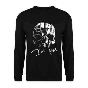 Skull - I'm fine - Unisex Sweatshirt - black - Front - Alina (178cm) & Michal (187cm)