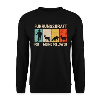 Ziegen Führungskraft Ziegenbock Landwirt Ziege - Unisex Pullover - Schwarz - Vorne - Alina (178cm) & Michal (187cm)