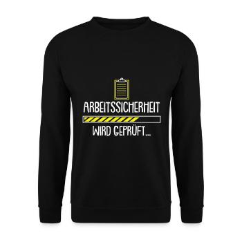 Fachkraft Arbeitssicherheit Ladebalken - Unisex Pullover - Schwarz - Vorne - Alina (178cm) & Michal (187cm)