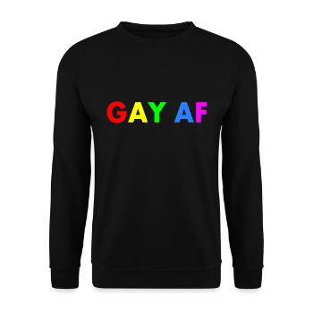 Gay af - Unisex Sweatshirt - black - Front - Alina (178cm) & Michal (187cm)