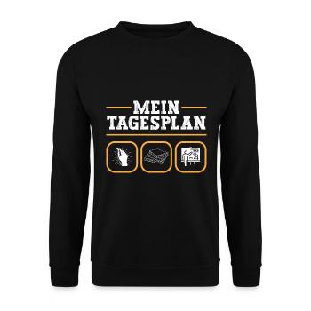 Lehrer mein Tagesplan - Unisex Pullover - Schwarz - Vorne - Alina (178cm) & Michal (187cm)