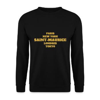 Saint Maurice Style - Unique streets, unique style - Sweat-shirt Unisexe - noir - Devant - Alina (178cm) & Michal (187cm)