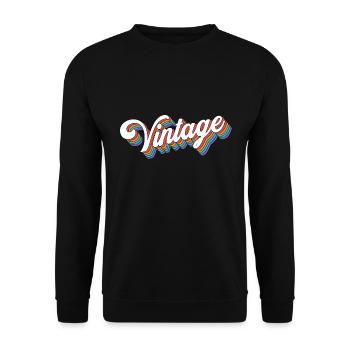 Vintage Bunt - Unisex Pullover - Schwarz - Vorne - Alina (178cm) & Michal (187cm)
