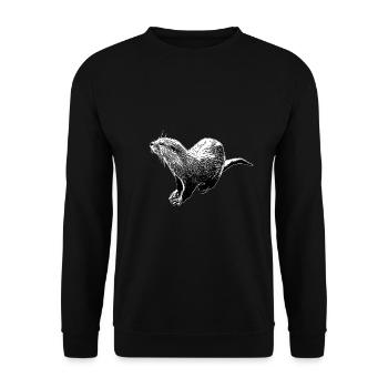 Otter - Unisex Pullover - Schwarz - Vorne - Alina (178cm) & Michal (187cm)