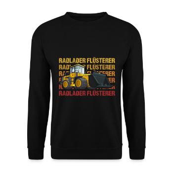 Radlader Flüsterer Retro Radladerfahrer - Unisex Pullover - Schwarz - Vorne - Alina (178cm) & Michal (187cm)