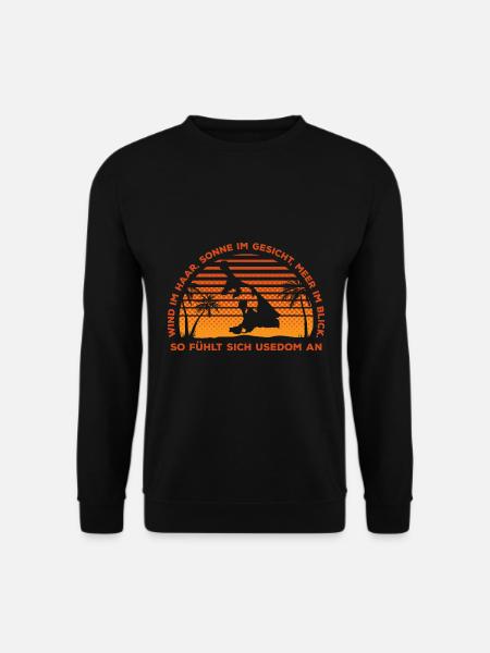 Wind Im Haar, Sonne Im Gesicht, Meer Im Blick - Unisex Pullover - Schwarz