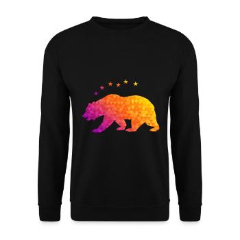 Bear And Stars Geometric - Unisex Sweatshirt - black - Front - Alina (178cm) & Michal (187cm)