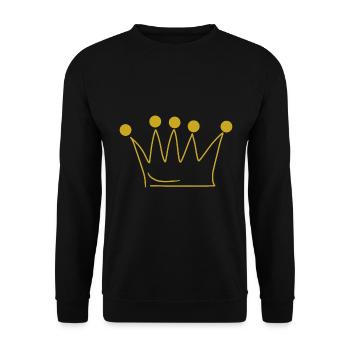 Emoji crown crowns sketch gold - Unisex Sweatshirt - black - Front - Alina (178cm) & Michal (187cm)