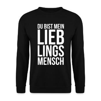Du bist mein lieblings Mensch - Unisex Pullover - Schwarz - Vorne - Alina (178cm) & Michal (187cm)