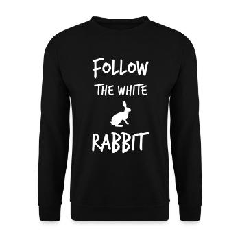 Follow the white rabbit - Unisex Sweatshirt - black - Front - Alina (178cm) & Michal (187cm)