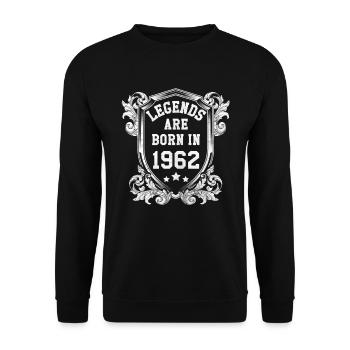 Legends are born in 1962 - Unisex Pullover - Schwarz - Vorne - Alina (178cm) & Michal (187cm)