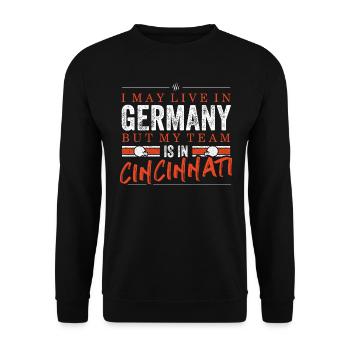 Cincinnati Football Fans Germany - Unisex Pullover - Schwarz - Vorne - Alina (178cm) & Michal (187cm)