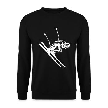 Skier, skiing - Unisex Sweatshirt - black - Front - Alina (178cm) & Michal (187cm)