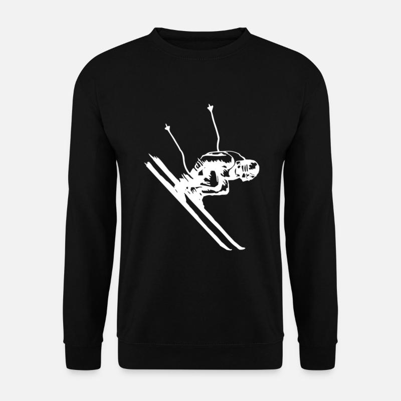 Skifahrer, Skifahren - Unisex Pullover - Schwarz