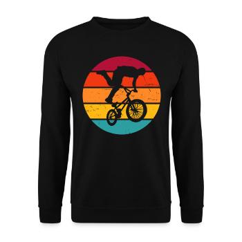 bmx bike bmx young bmx bike women men - Unisex Sweatshirt - black - Front - Alina (178cm) & Michal (187cm)