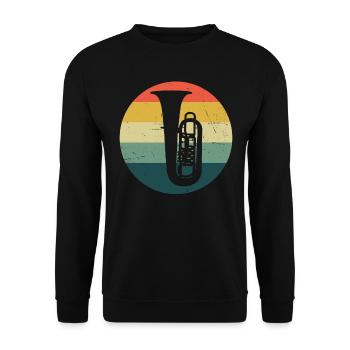 Tuba Blasinstrument Tuba Blasmusik Tubist - Unisex Pullover - Schwarz - Vorne - Alina (178cm) & Michal (187cm)