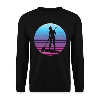 Standup Paddleboard Stand up Paddling Board - Unisex Sweatshirt - black - Front - Alina (178cm) & Michal (187cm)