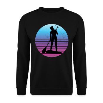 Men's Standup Paddleboard Sup Standup Paddling - Unisex Sweatshirt - black - Front - Alina (178cm) & Michal (187cm)