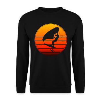 Homme foilwing femmes wingsurf hydroptère - Sweat-shirt Unisexe - noir - Devant - Alina (178cm) & Michal (187cm)