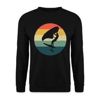 wingsurfing hydrofoil wingsurf women men - Unisex Sweatshirt - black - Front - Alina (178cm) & Michal (187cm)