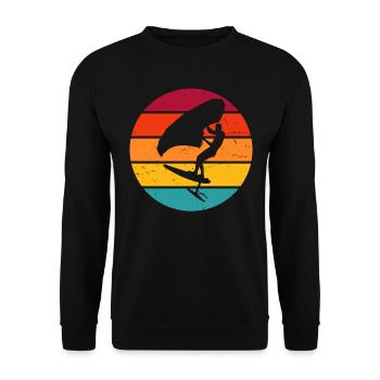 hydrofoil wingsurfen wingsurf Herren Damen - Unisex Pullover - Schwarz - Vorne - Alina (178cm) & Michal (187cm)