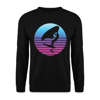 wingsurfen wingsurf foilwing Herren wingfoil - Unisex Pullover - Schwarz - Vorne - Alina (178cm) & Michal (187cm)