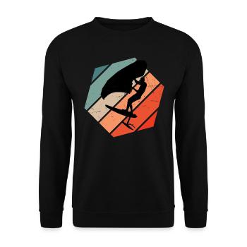 foilwing wingsurfen wingsurf Damen Herren - Unisex Pullover - Schwarz - Vorne - Alina (178cm) & Michal (187cm)