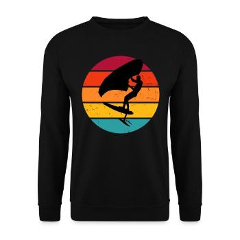 wingfoil hydrofoil wingsurf Damen Herren foilwing - Unisex Pullover - Schwarz - Vorne - Alina (178cm) & Michal (187cm)