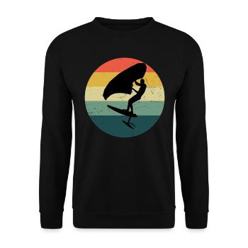 foilwing wingfoil femmes wingsurf hydroptère - Sweat-shirt Unisexe - noir - Devant - Alina (178cm) & Michal (187cm)
