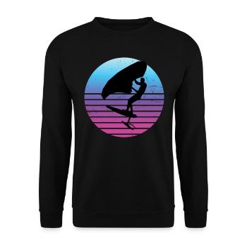 wingfoil foilwing homme hydroptère wingsurfen - Sweat-shirt Unisexe - noir - Devant - Alina (178cm) & Michal (187cm)