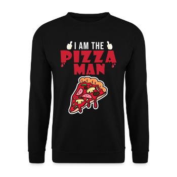 i am the pizza man food - Unisex Sweatshirt - black - Front - Alina (178cm) & Michal (187cm)