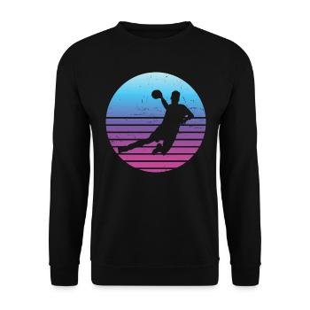 Handball players Handball Handball players Handball games - Unisex Sweatshirt - black - Front - Alina (178cm) & Michal (187cm)