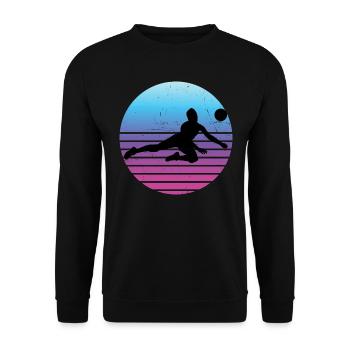 Damen Volleyballspieler Volleyball Volleyballer - Unisex Pullover - Schwarz - Vorne - Alina (178cm) & Michal (187cm)