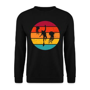 Free Dive Diver Diving Diving Ladies Scuba Diving - Unisex Sweatshirt - black - Front - Alina (178cm) & Michal (187cm)