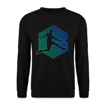 Fussballspielen Fussballspieler Fussballer - Unisex Pullover - Schwarz - Vorne - Alina (178cm) & Michal (187cm)