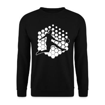 Women's Football Players Playing Football - Unisex Sweatshirt - black - Front - Alina (178cm) & Michal (187cm)