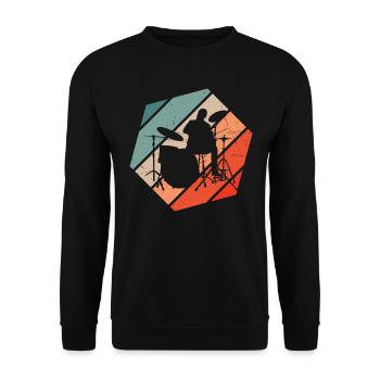 Percussionniste Batteur Batteur Batterie - Sweat-shirt Unisexe - noir - Devant - Alina (178cm) & Michal (187cm)