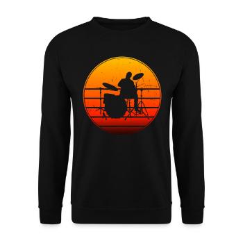 Drummer Men's Percussionist Drum Kit - Unisex Sweatshirt - black - Front - Alina (178cm) & Michal (187cm)