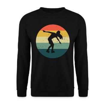 Roller Skates Men Women's Roller Skating - Unisex Sweatshirt - black - Front - Alina (178cm) & Michal (187cm)