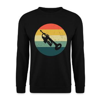 Women's Men's Trumpet Player Trumpet Playing - Unisex Sweatshirt - black - Front - Alina (178cm) & Michal (187cm)