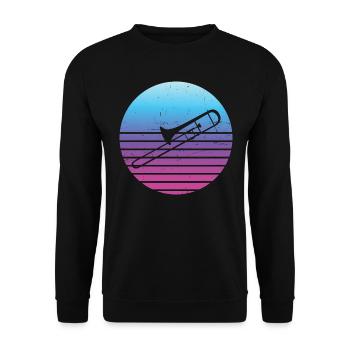 Blaskapelle Damen Herren Posaunistin Posaune - Unisex Pullover - Schwarz - Vorne - Alina (178cm) & Michal (187cm)