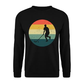 Herren Innebandy Unihockeyspielen Floorball - Unisex Pullover - Schwarz - Vorne - Alina (178cm) & Michal (187cm)